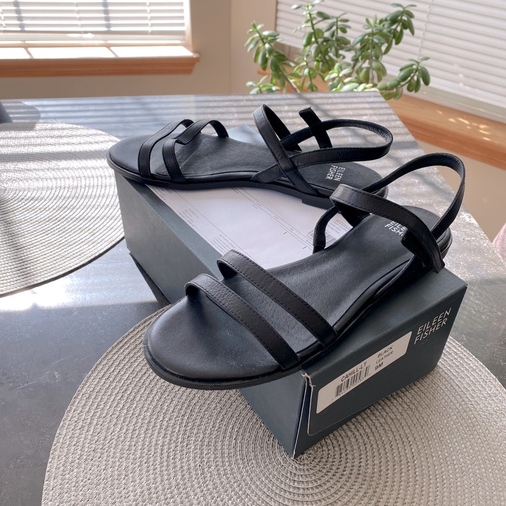 Eileen Fisher black sandals - brand new